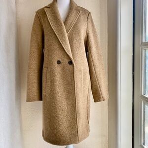 J. Crew Daphne Italian boiled wool double breasted camel coat Size 10